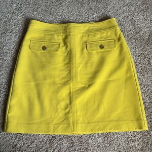 LOFT Skirt Womens 6 Yellow Mini A-Line Lined Summer Beach Vacation Moto 50s 60s